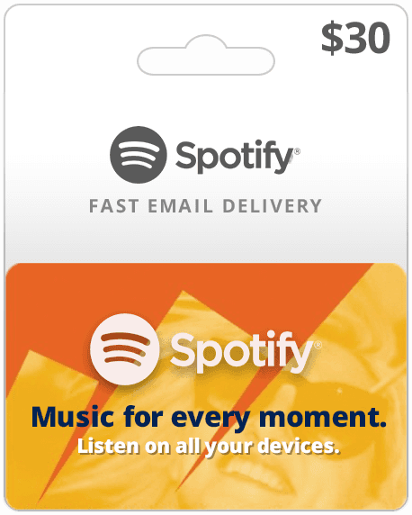 Spotify online gift deals card