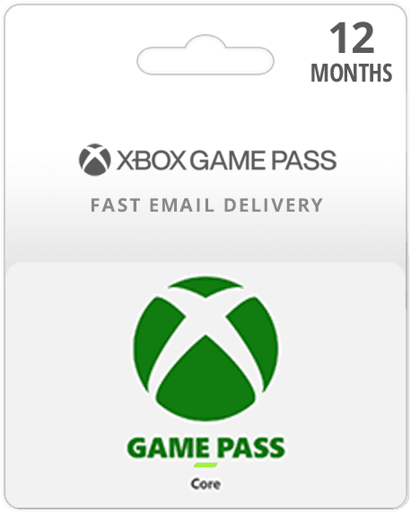 12 Month Membership  Xbox Game Pass Core Membership Card Instant Email  Delivery